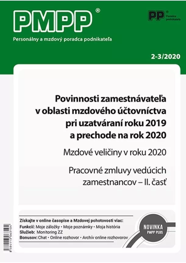 PMPP 2-3/2020 Povinnosti zamestnávateľa v oblasti mzdového účtovníctva - pri uzatváraní v roku 2019 a prechode na rok 2020