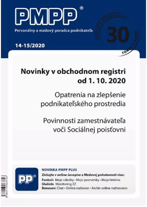 PMPP 14-15/2020 Novinky v obchodnom registri od 1. 10. 2020