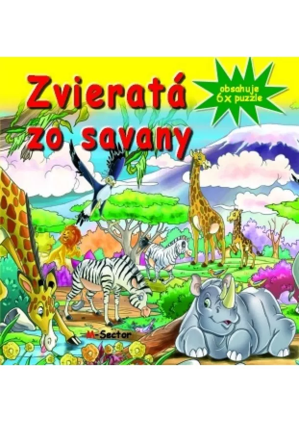 Zvieratá zo savany-6x puzzle - Obsahuje 6x puzzle