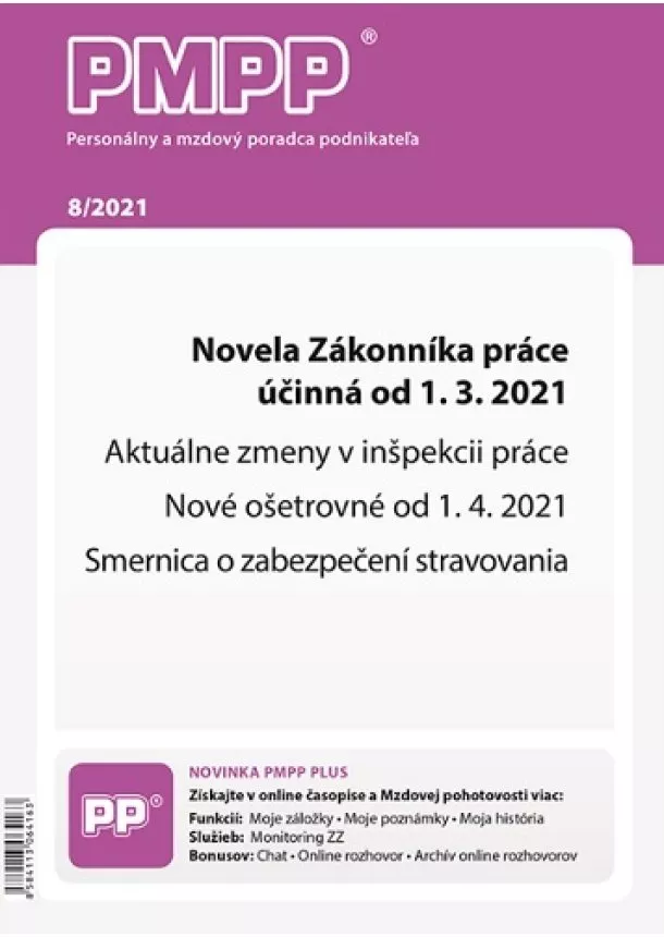 PMPP 8/2021 Novela Zákonníka práce účinná od 1.3.2021