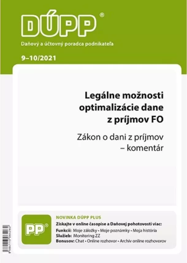 DUPP 9-10/2021 Legálne možnosti optimalizácie dane z príjmov FO