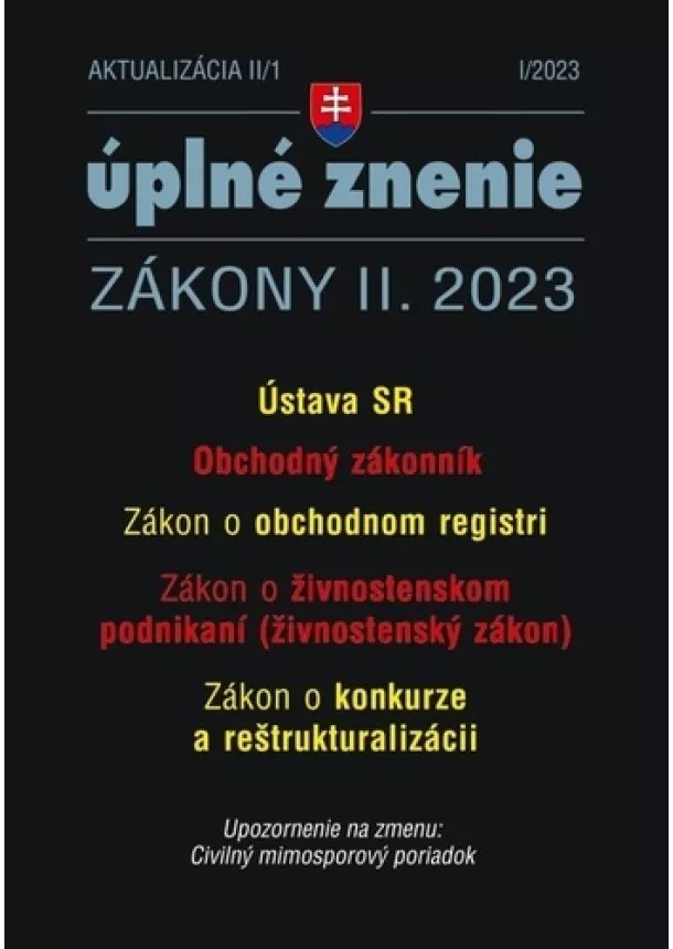 kol. - Aktualizácia II-1 2023 - Obchodný zákonník a obchodný register