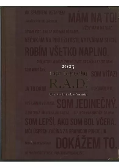 Diár úspechu 2023 (hnedý) - R.A.D. Rast. Akcia. Dokončovanie.