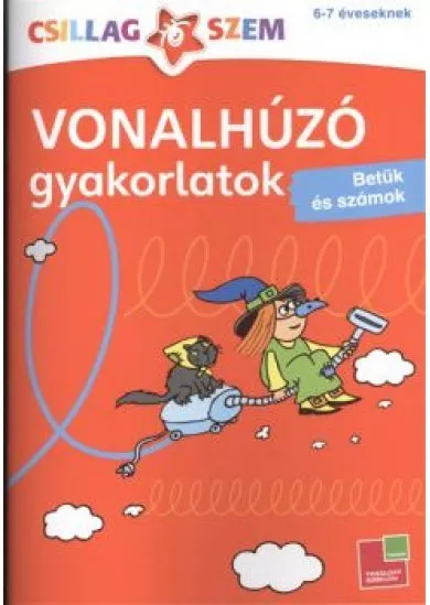 Vonalhúzó gyakorlatok: Betűk és számok - piros /Csillagszem