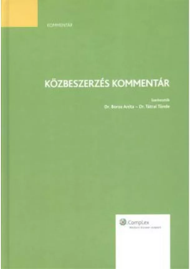 DR. BOROS ANITA - DR. TÁTRAI TÜNDE - KÖZBESZERZÉS KOMMENTÁR