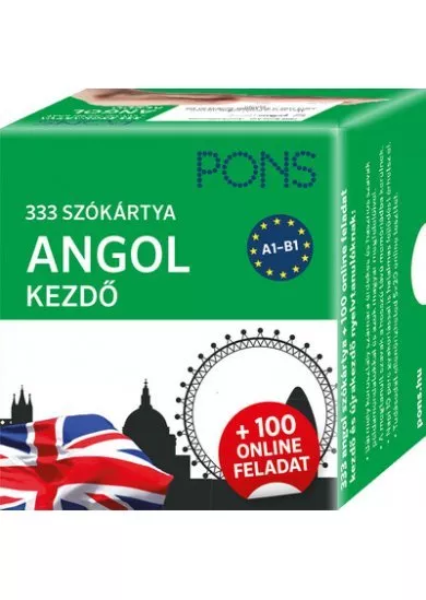 PONS 333 szókártya Angol kezdő + 100 online feladat - Kezdő és újrakezdő nyelvtanulóknak