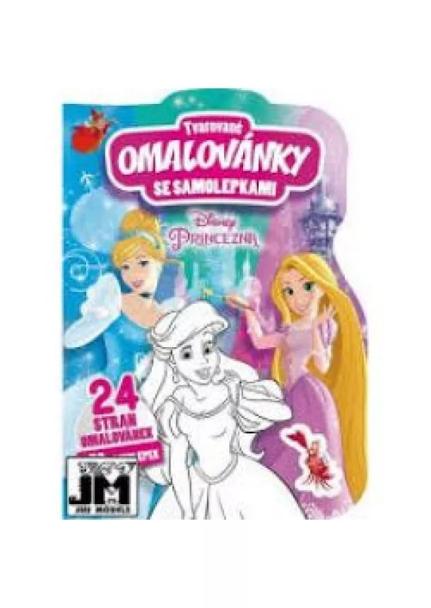 Tvarové vymaľovánky so samolepkami -  Disney princezná