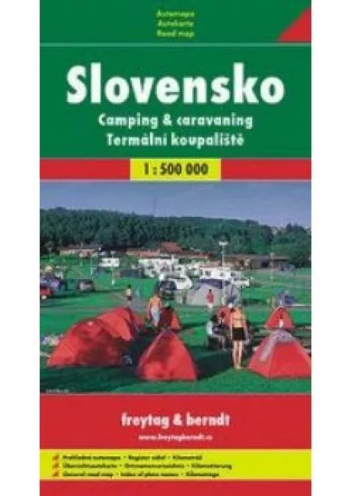 Slovensko   - kemping a karavaning 1:500 000