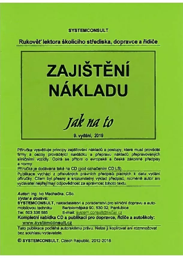 Ivo Machačka - Zajištění nákladu (10.vydání) - Jak na to