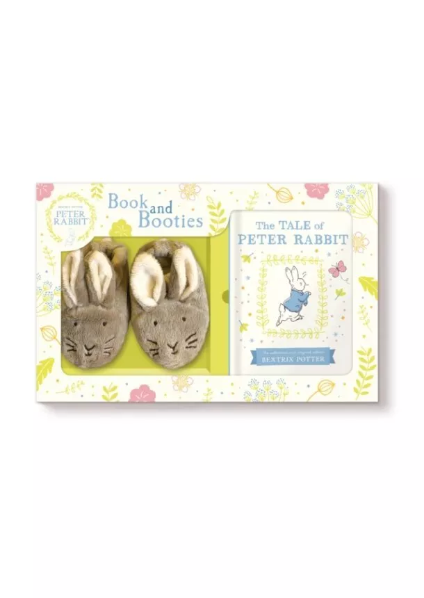 Beatrix Potter - Tale of Peter Rabbit Book and First Booties Gift Set