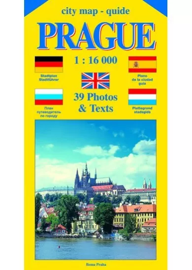 City map - guide PRAGUE 1:16 000 (angličtina, němčina, ruština, španělština, holandština)