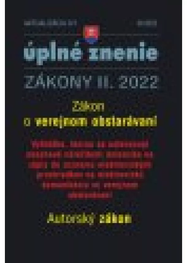 kol. - Aktualizácia II/1 / 2022 - Verejné obstarávanie