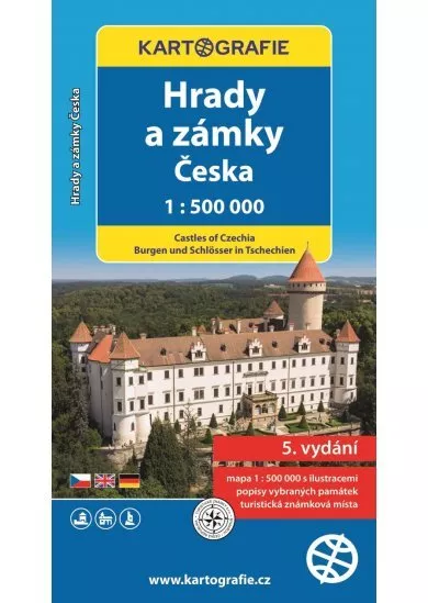 Hrady a zámky Česka 1 : 500 000 - Castles Of Czechia Burgen und Schlosser in Tchechien