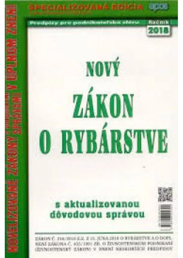 Nový Zákon o rybárstve s aktualizovanou dôvodovou správou 