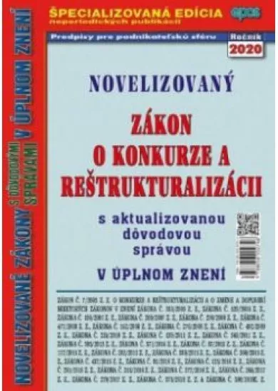 Novelizovaný zákon o konkurze a reštrukturalizácii  4/2020