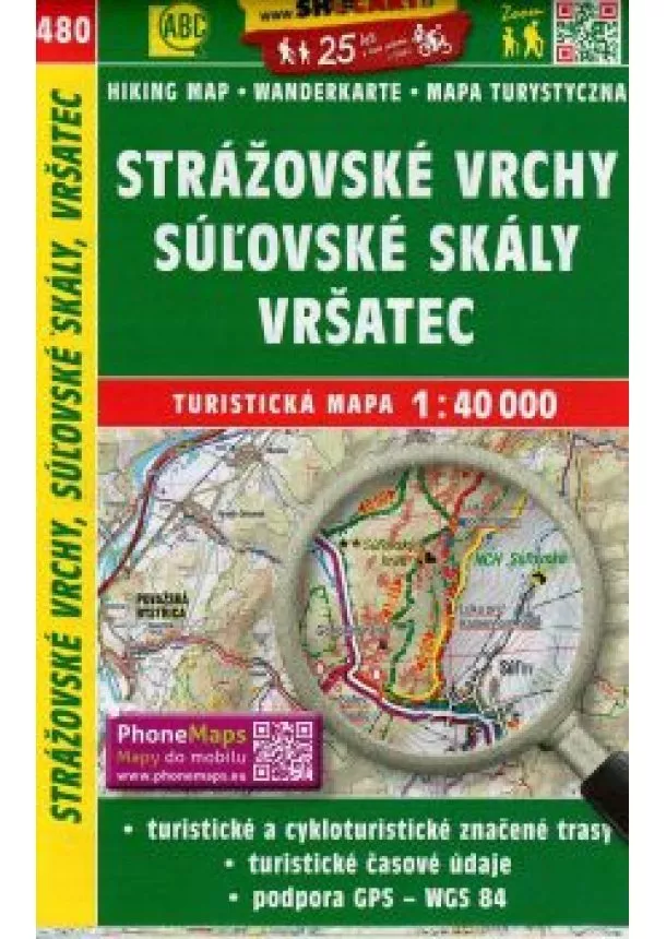 SC 480 Strážovské vrchy, Súľovské skály, Vršatec 1:40 000