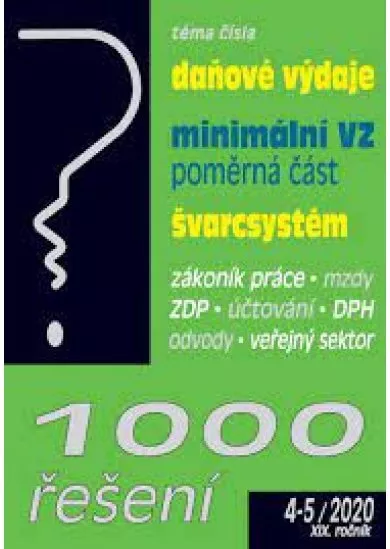 1000 riešení 4-5 / 2022 -  ZDP po novele, E-kasa klient