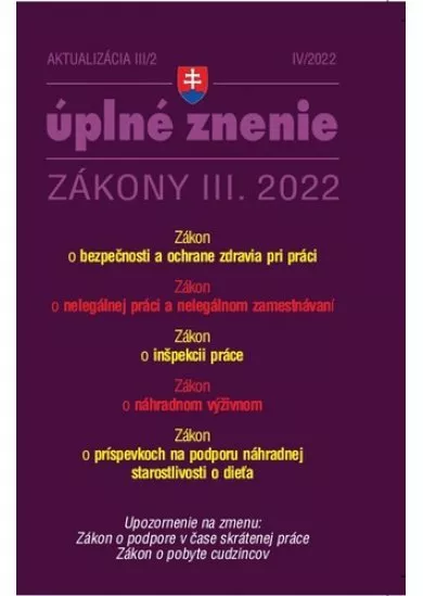  Aktualizácia III/2 2022 – BOZP, Inšpekcia práce, Nelegálne zamestnávanie