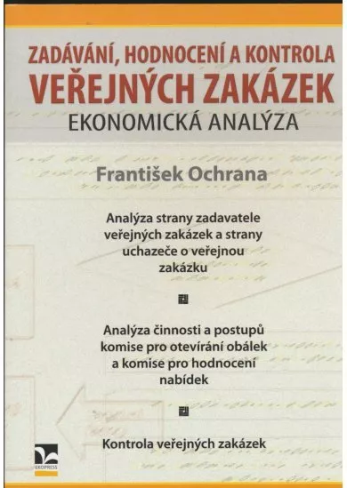 Zadávání, hodnocení a kontrola veřejných zakázek - Ekonomická analýza