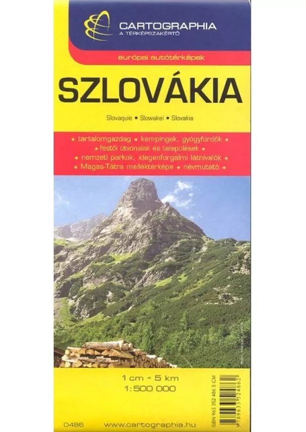 Térkép - Szlovákia térkép (1:500 000) /Európai autótérképek