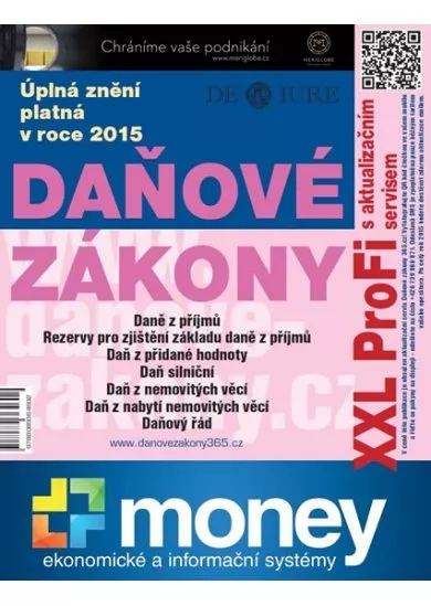 Daňové zákony 2015 XXL ProFi - Komplet tištěné publikace s úplnými zněními daňových zákonů platnými v roce 2015 s e-bookem a pravidelným aktualizačním servisem