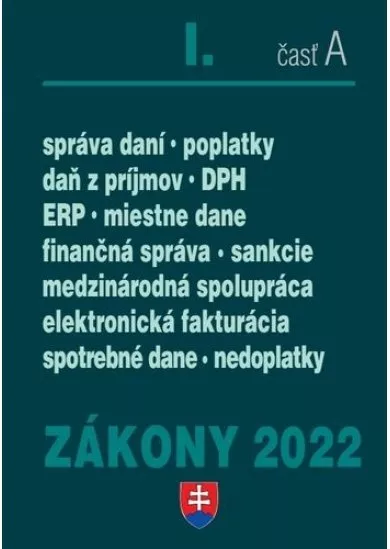 Zákony 2022 I. A , Správa daní-poplatky-daň z príjmov