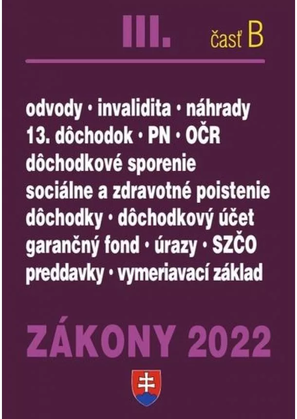 kol. - Zákony 2022 III. C - Sociálne zákony, sociálne služby, ochrana detí