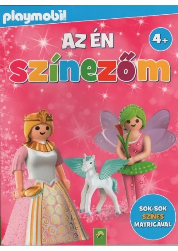 Színező - Playmobil: Az én színezőm - Sok-sok színes matricával (rózsaszín)