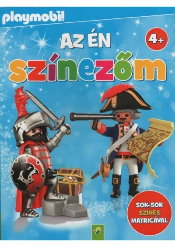 Színező - Playmobil: Az én színezőm - Sok-sok színes matricával (kék)